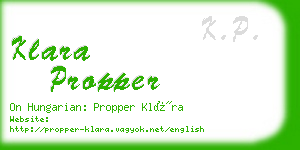 klara propper business card
